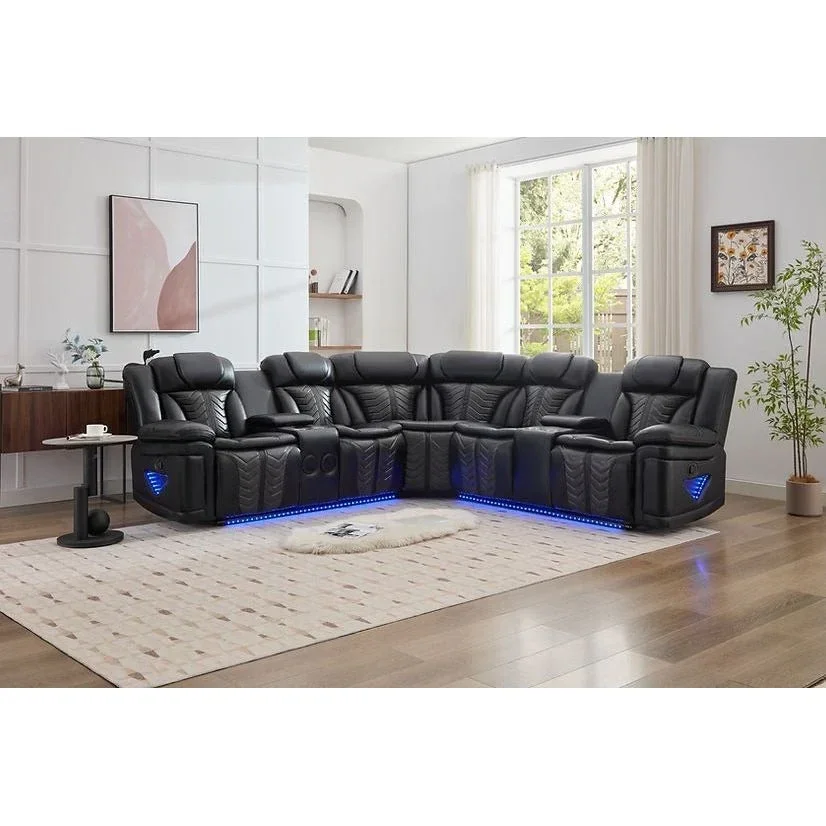 Innova Sec Power Recliner Sectional (Black)