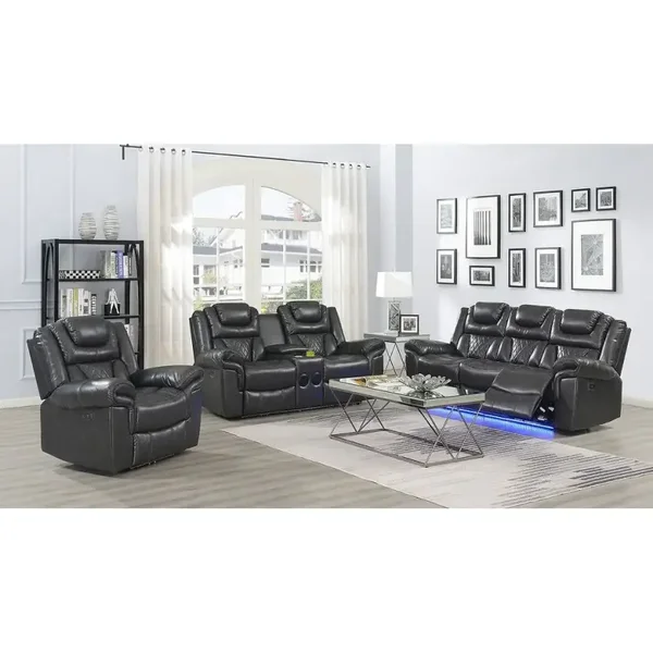 Party Time (Grey) Power Recliner Set