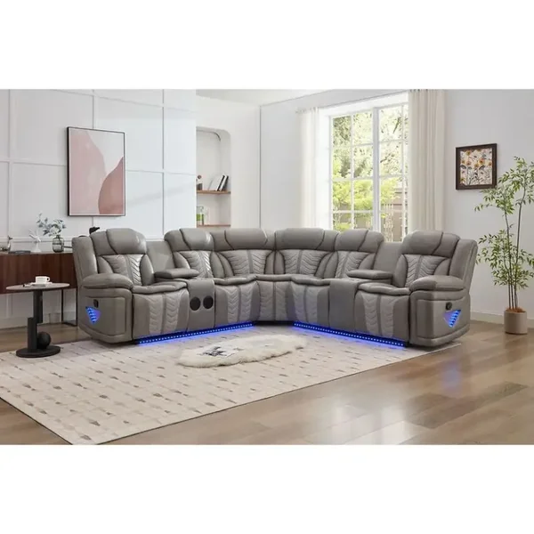 Innova Sec Power Recliner sectional (Grey)