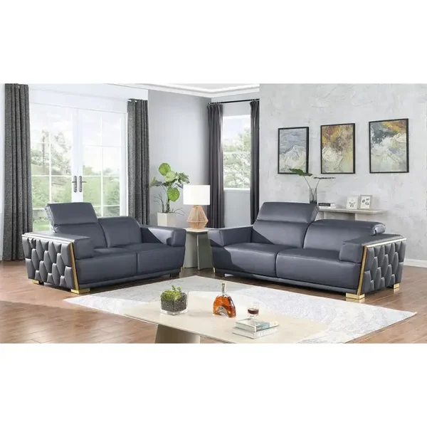 Luxury Italian Leather Sofa and Loveseat