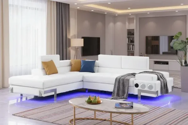 S1047 Magic White (LED & Speaker) Sectional