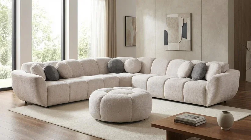 MI-3001 White Sectional