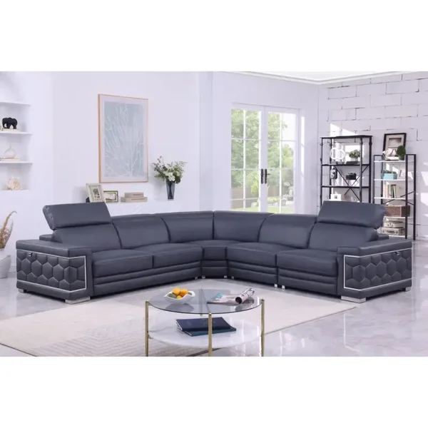 4Pcs Luxury Italian Leather Sectional