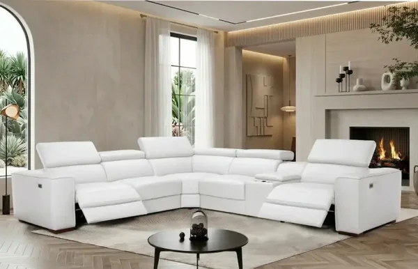Picasso II 7pcs Power Recliner Sectional White (3 Power)