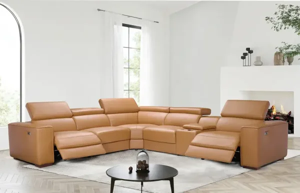 Picasso II 6pcs Power Recliner Sectional Caramel (2 Power)