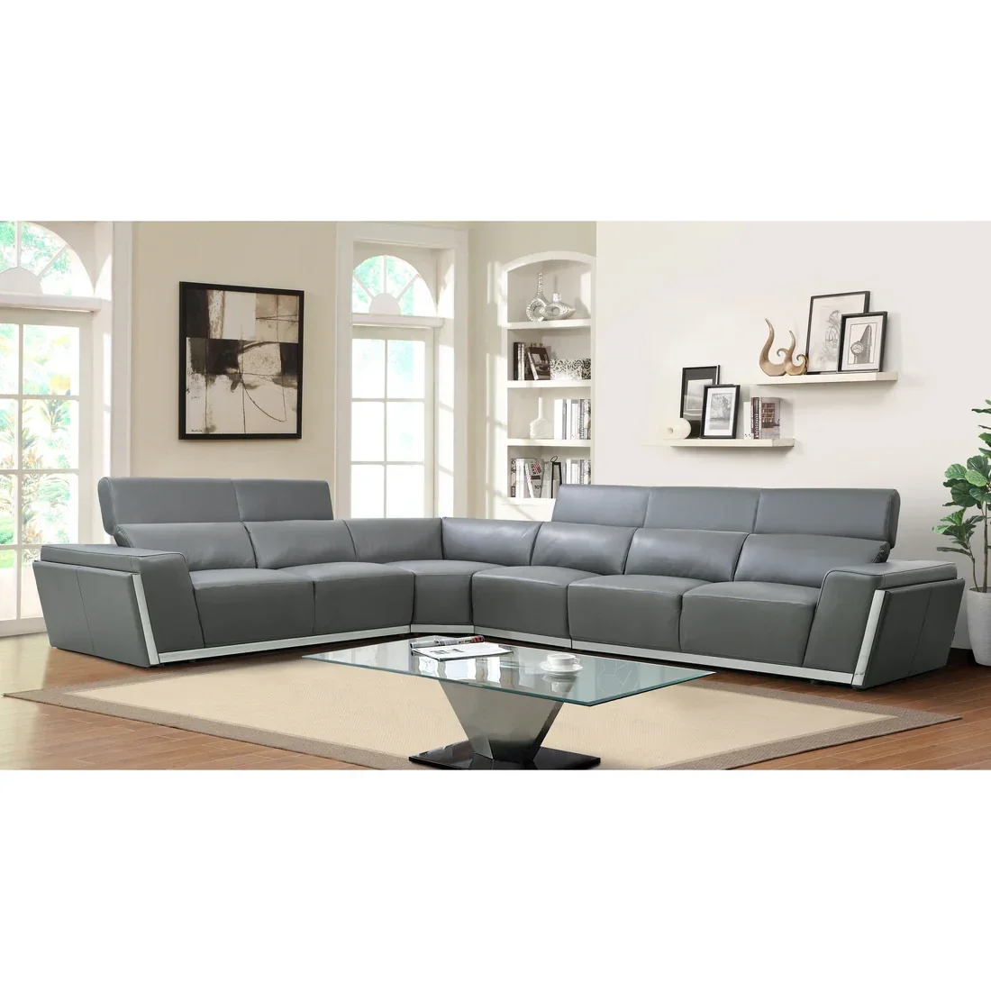 3pcs Luxury Italian Leather Sectional