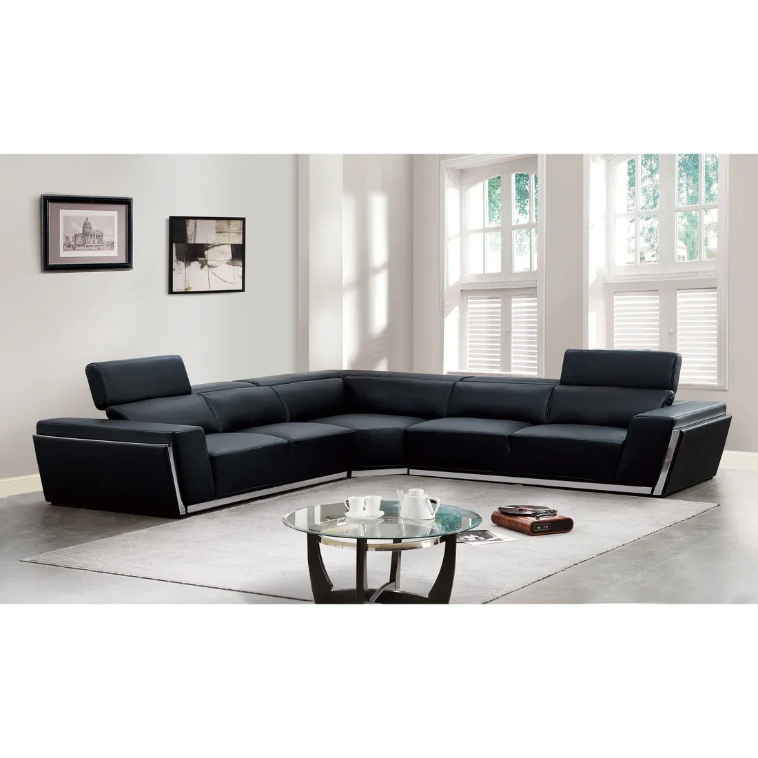 3pcs Luxury Italian Leather Sectional