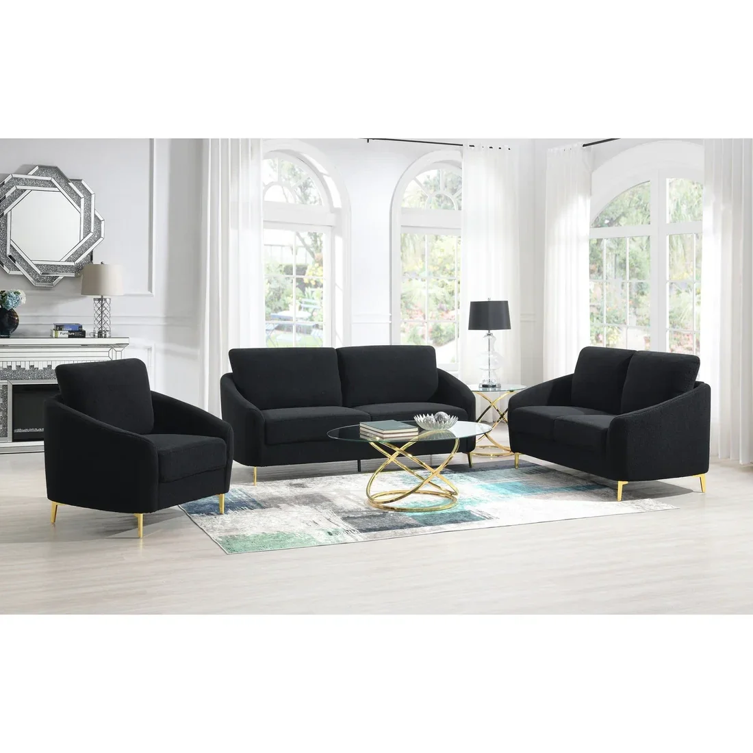 S160 Lila (Black) Living Room Set