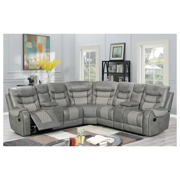 Phoenix II Recliner Sectional (Grey)