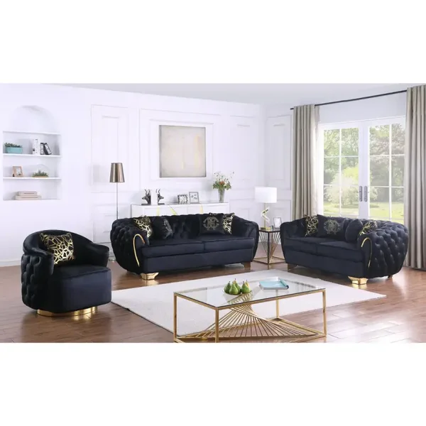 S2004 Mila (Black) Living Room Set
