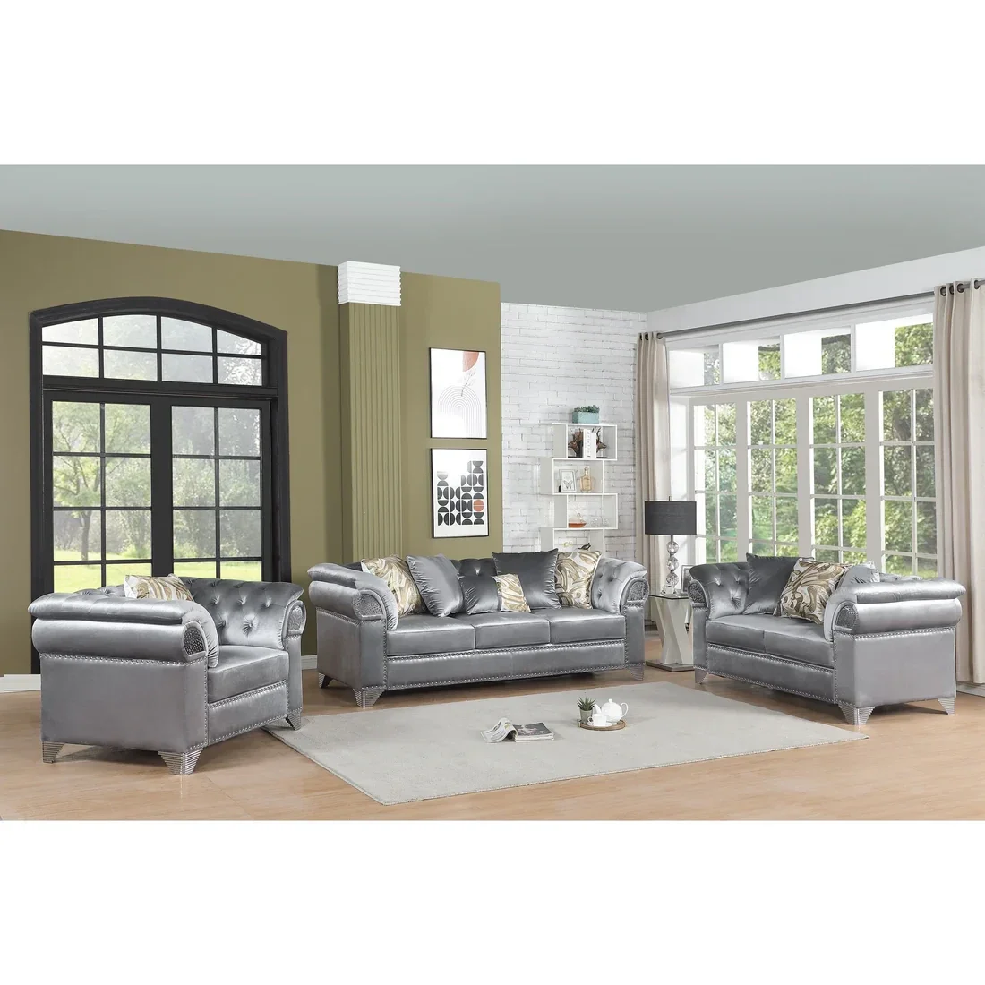 S3600 Emma (Grey) Living Room Set
