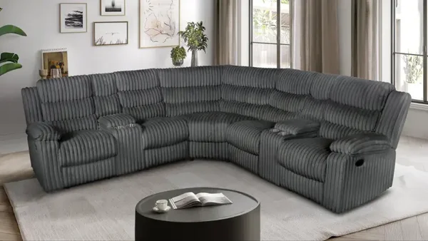 Calantha Recliner Sectional (Grey)