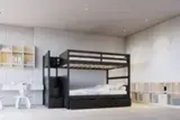 FULL/FULL Bunk Bed w/Twin Trundle + Staircase Storage