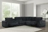 Amelia Black Power Reclining Sectional (w/ Bluetooth Speakers)