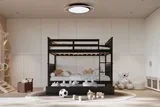 Full/Full Bunk Bed w/Twin Trundle Black