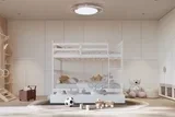 Full/Full Bunk Bed w/Twin Trundle White
