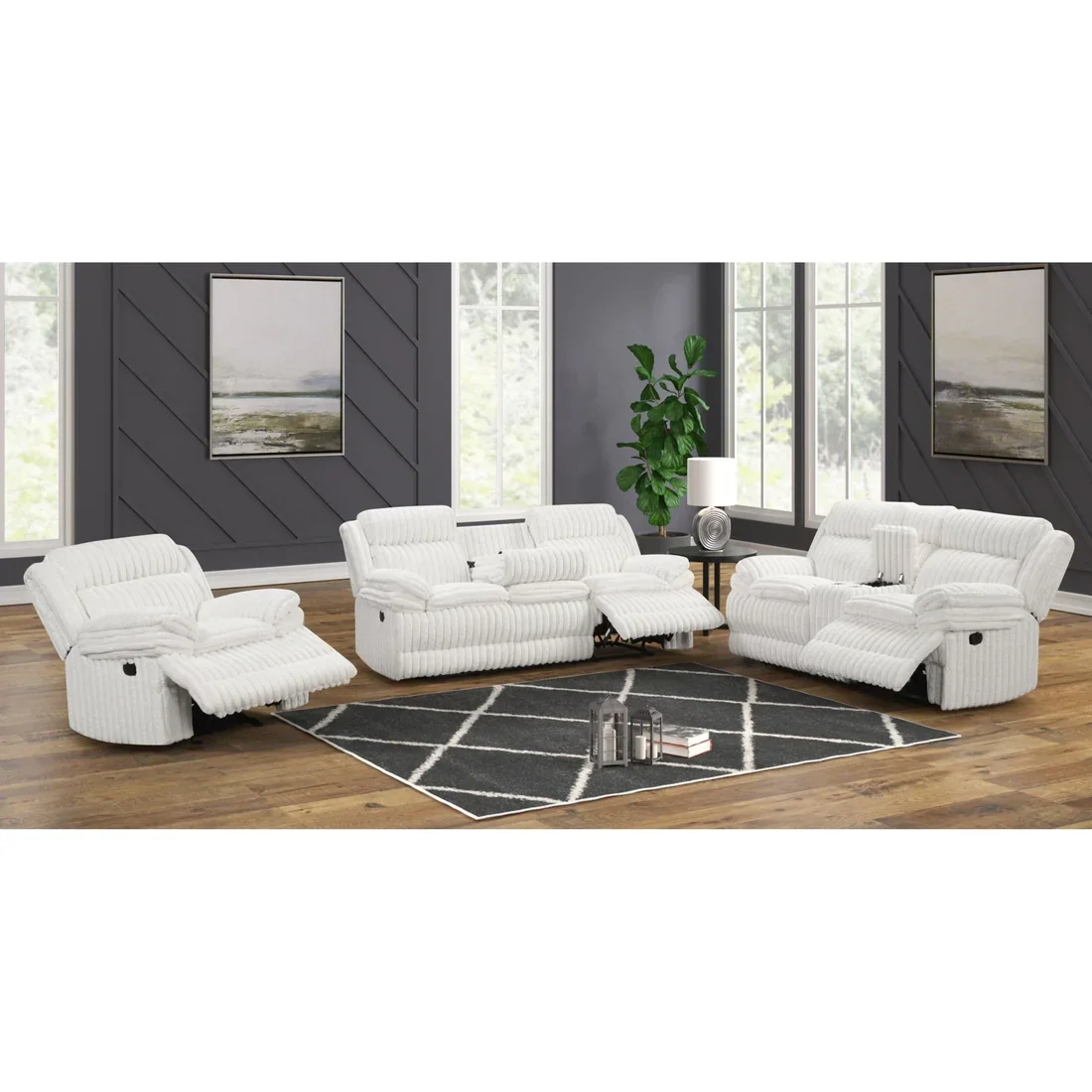 Mellow (White) Recliner set