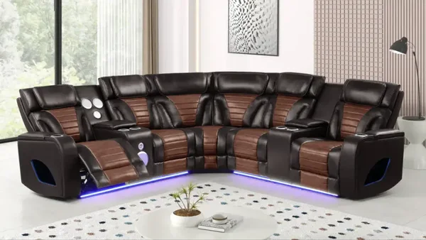 Robin Power Recliner Sectional (Brown)