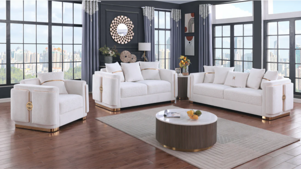 S1001 Capri (White) Living Room Set