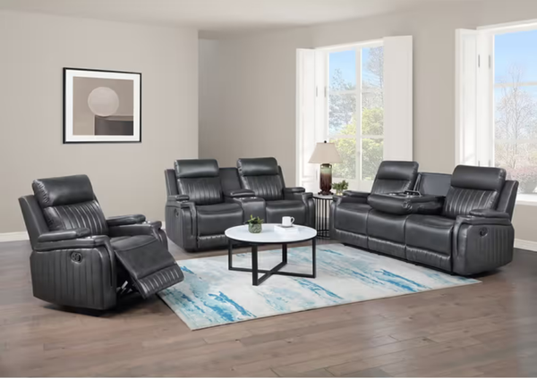 Ethan (Dark Grey) Recliner Set