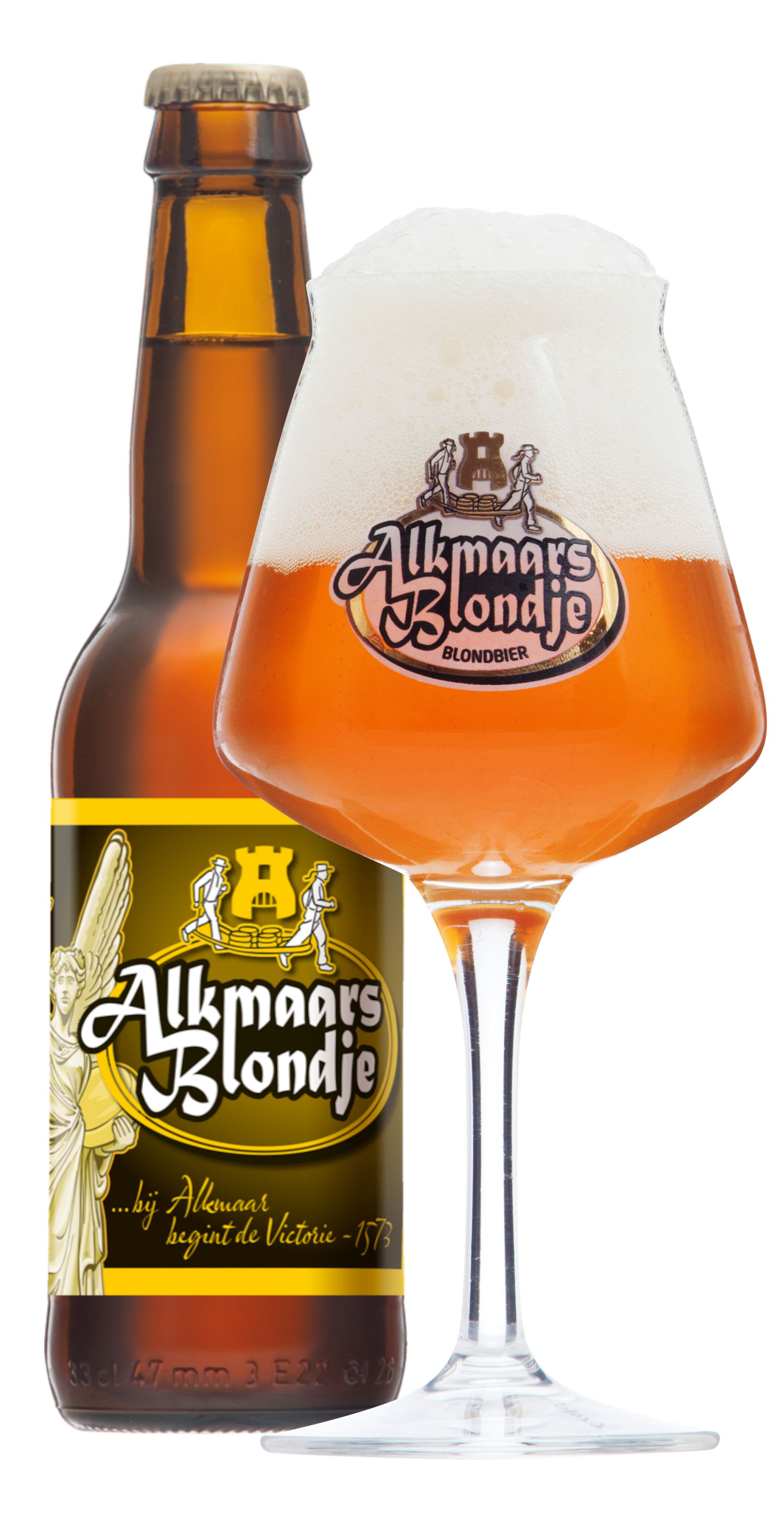Alkmaars Blondje fles en glas