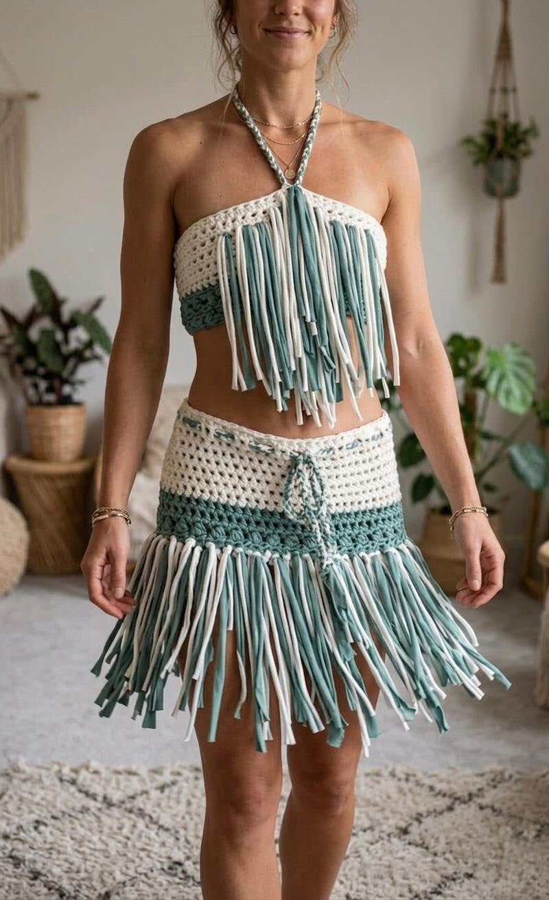 2 piece White and cream