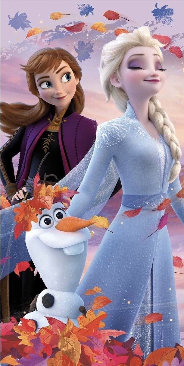 Frozen Anna en Elsa en Olaf bad/strandlaken