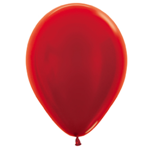 Heliumballonnen metallic rood (5 stuks)
