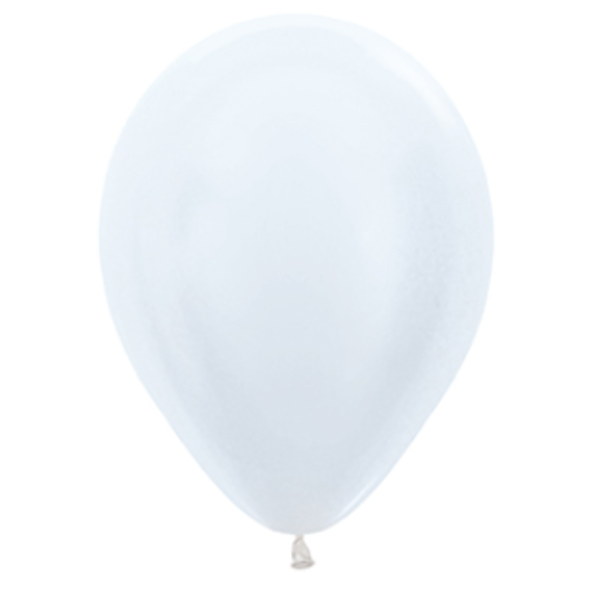 Heliumballonnen metallic wit (5 stuks)