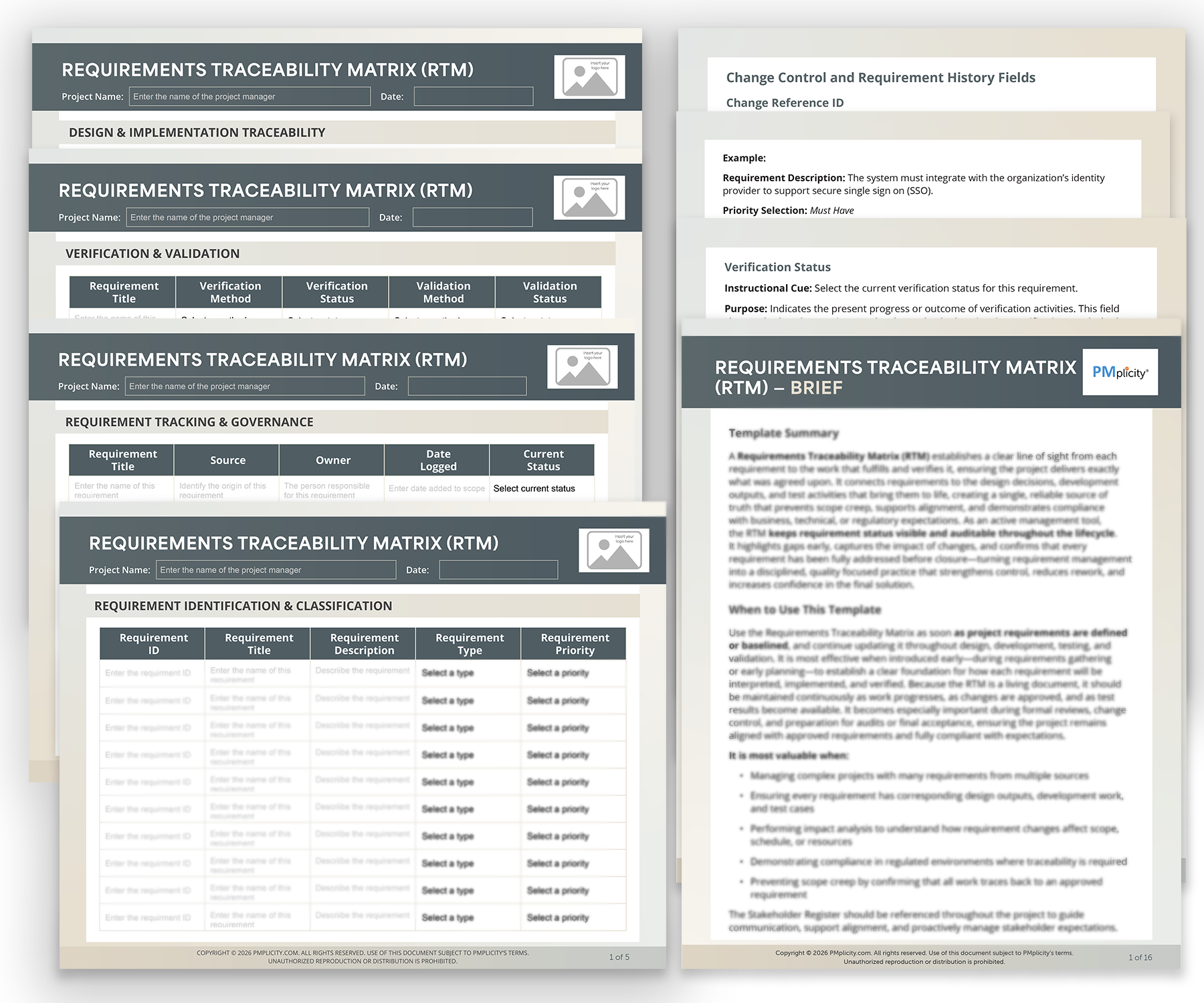 Requirement Traceability Matrix (RTM) template