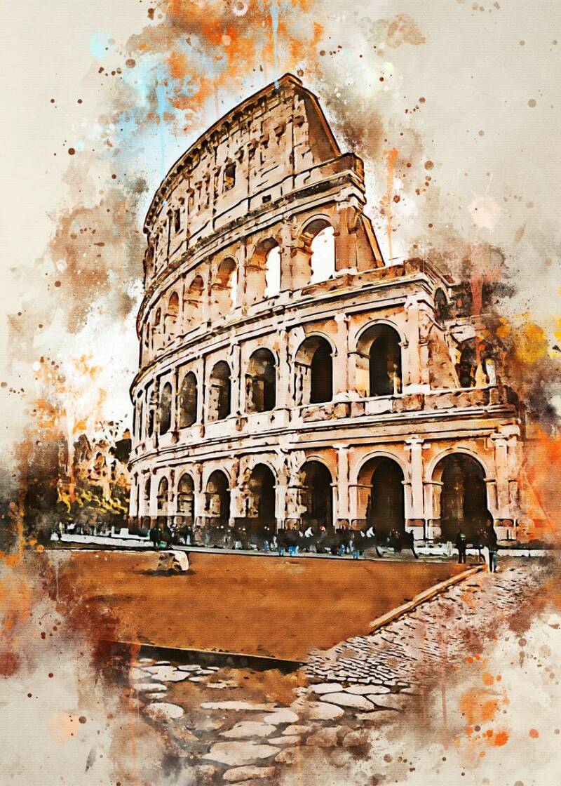 WATERCOLOR PLACES -METAL ART PRINT