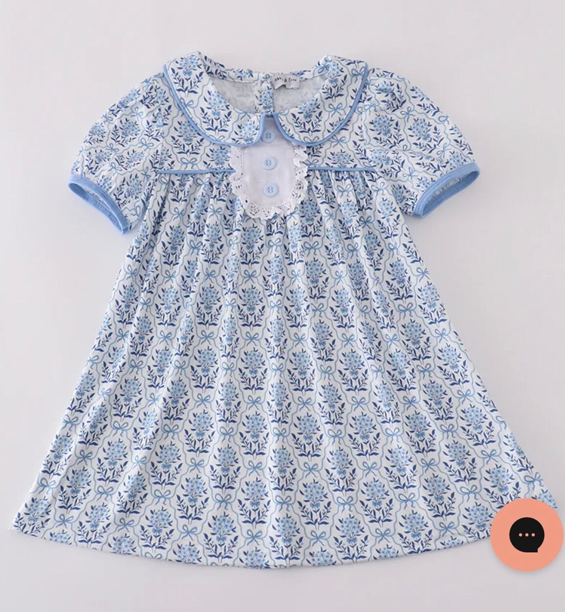 Girls Blue Floral Dress 12M