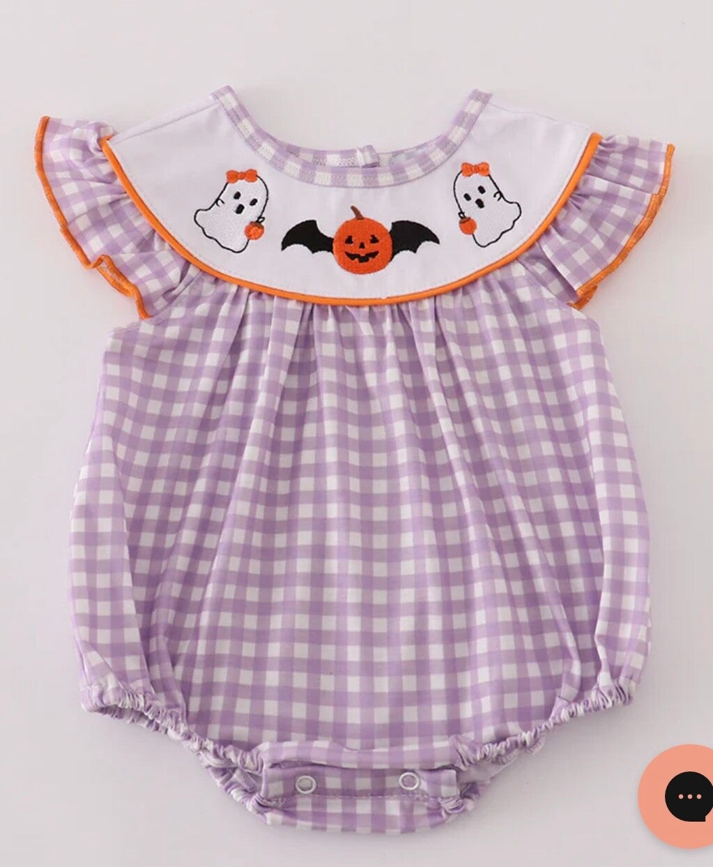 Gingham Halloween Bubble Ghost 12M