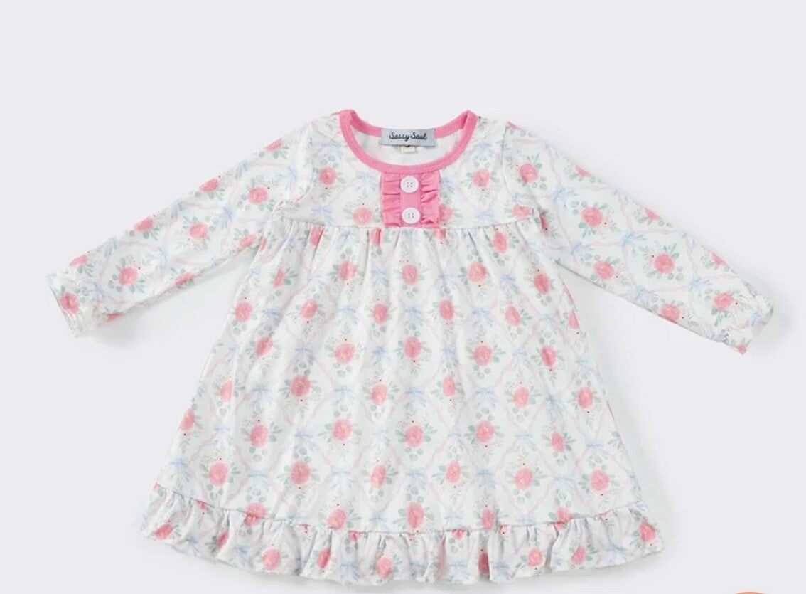 Girls Pink Floral Dress 3T