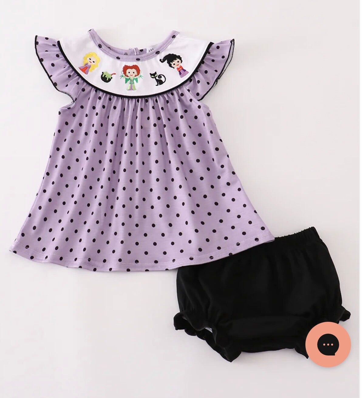 Purple Halloween Dot Witch Bloomer Set 12M