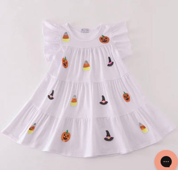 White Girl Halloween Sparkle Dress 4T