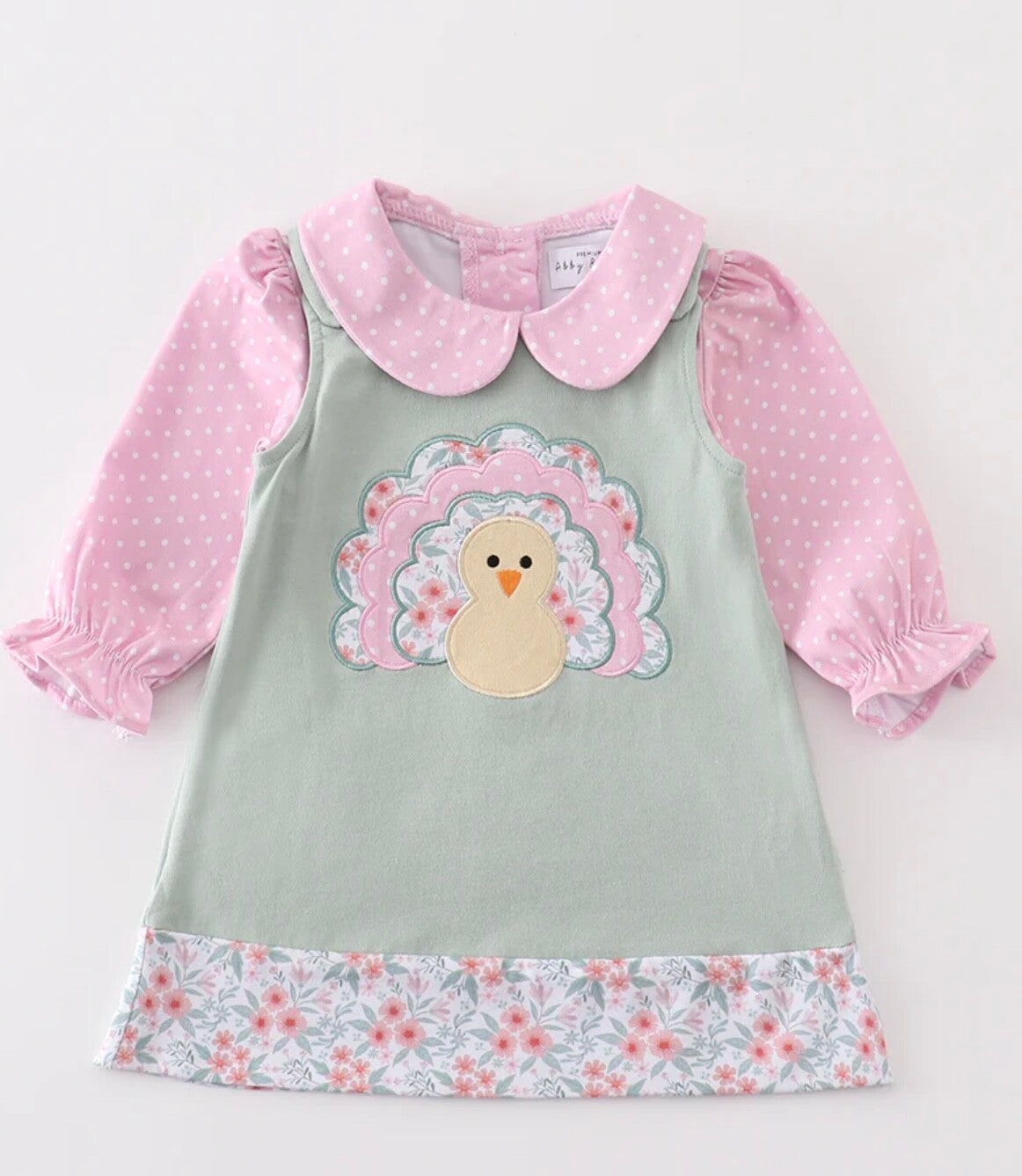 Pink and Sage Turkey 2-piece 18M