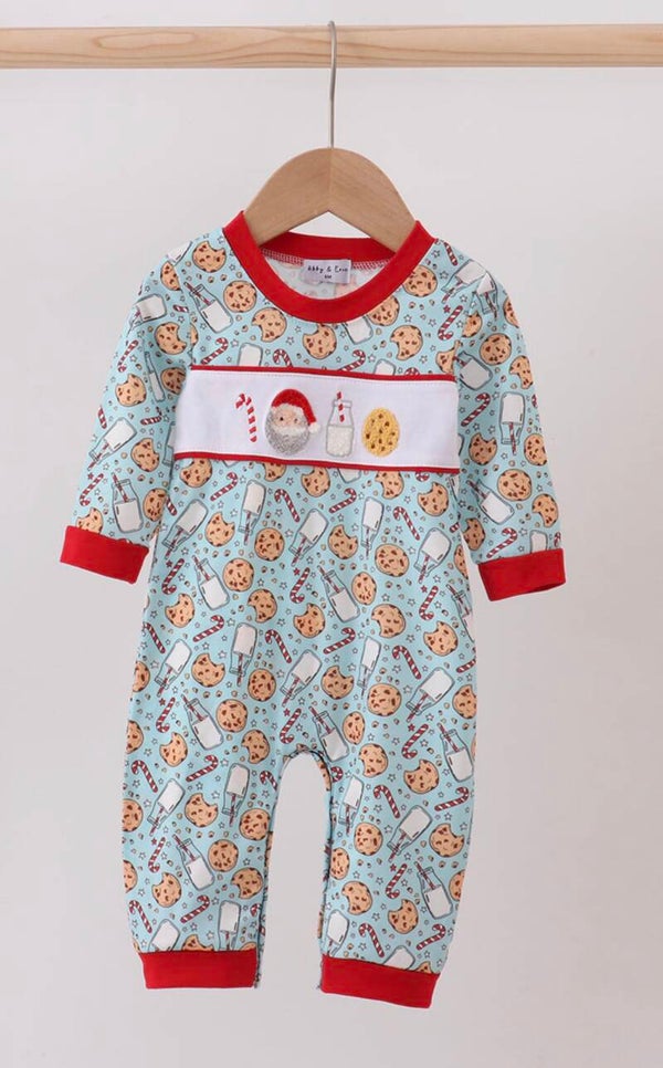 Boys Christmas Cookie Romper 3M