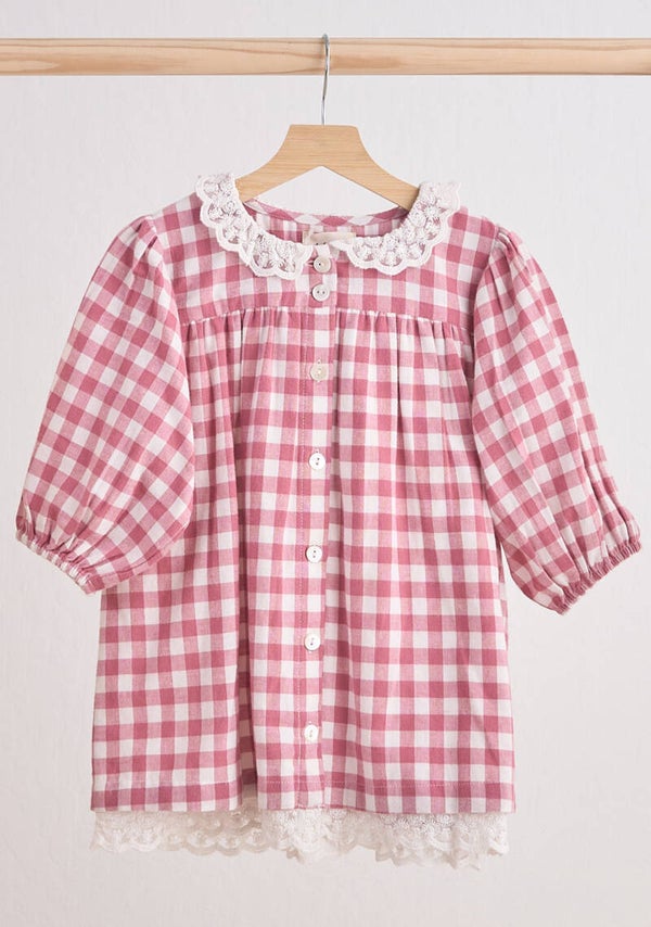 Petal and Pine Pink Gingham Dress 2T