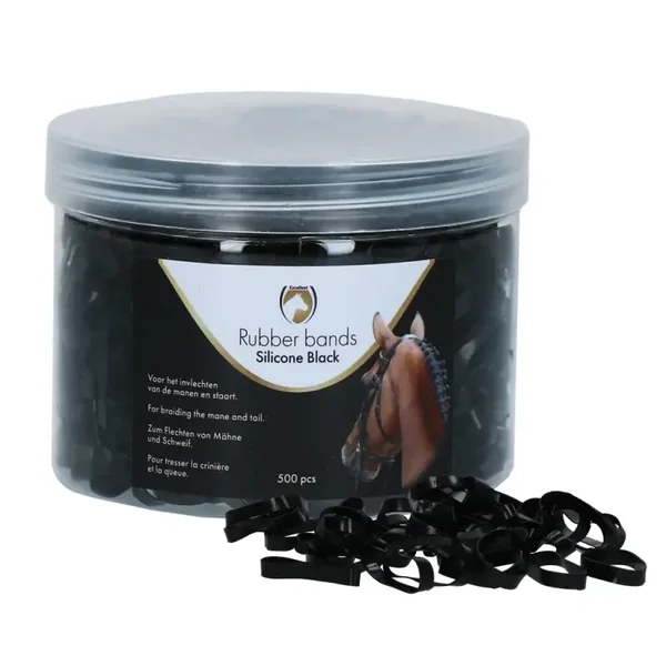 Excellent Horse Rubber Bands Silicone – Zwart ( 500 stuks )