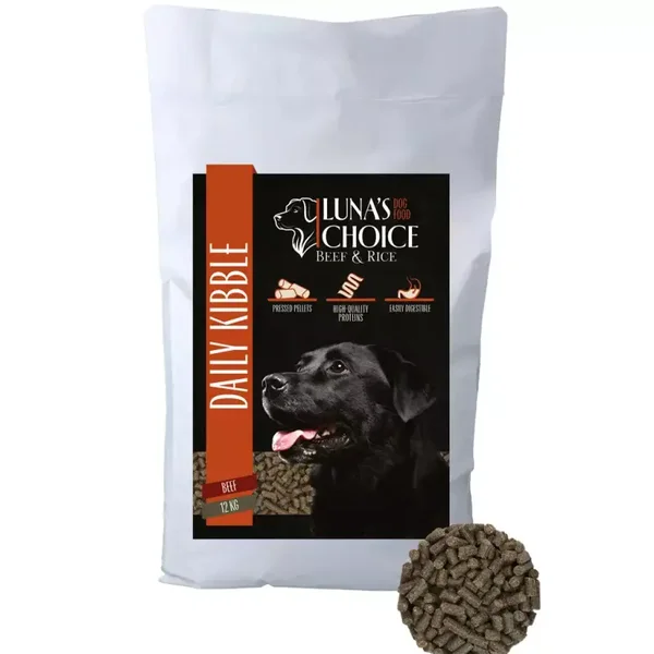 Luna's Choice Adult Rund/Rijst – 12 kg (Geperste Brok)