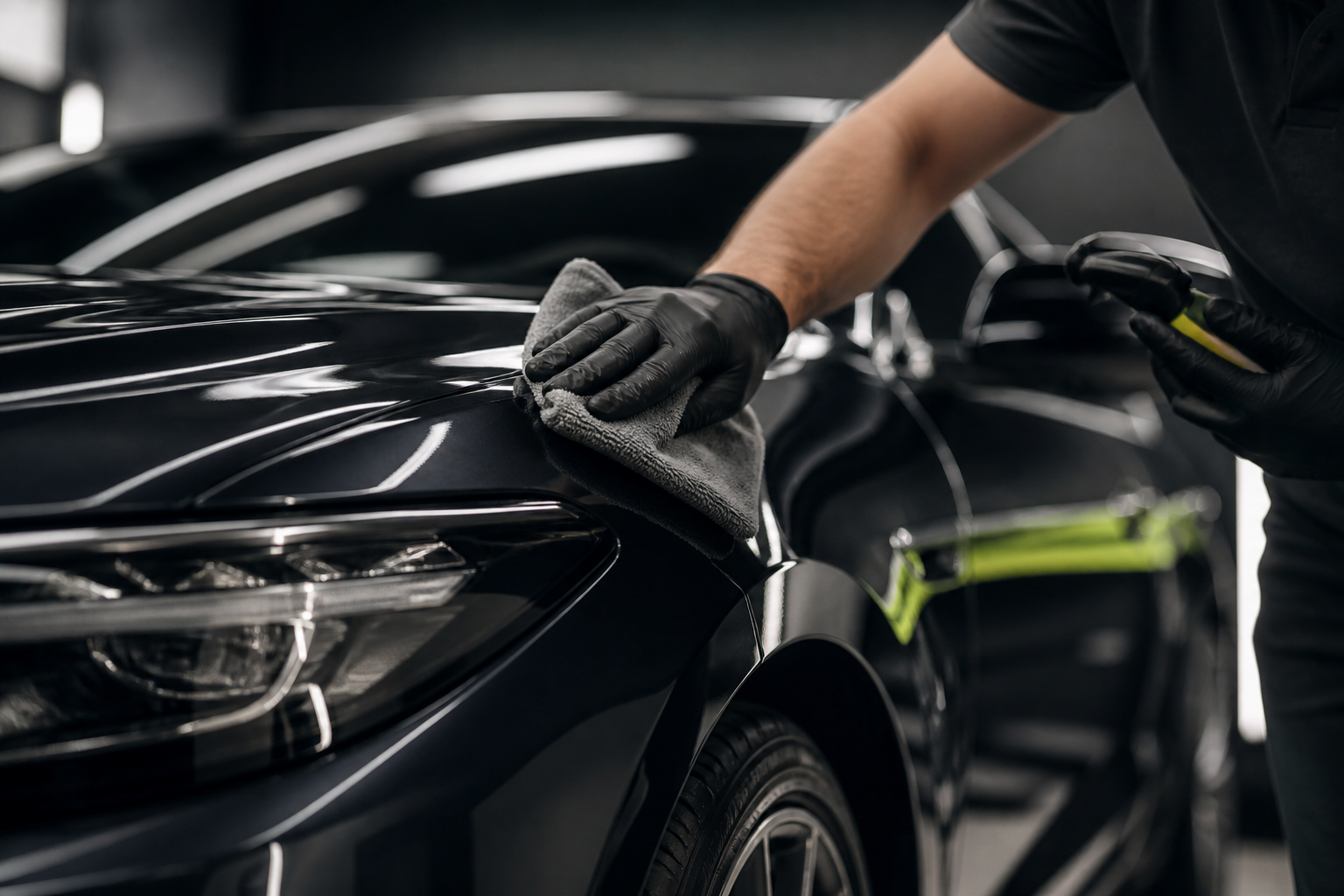 Sorgfältige Außenpflege eines Fahrzeugs durch P7 Autocare
