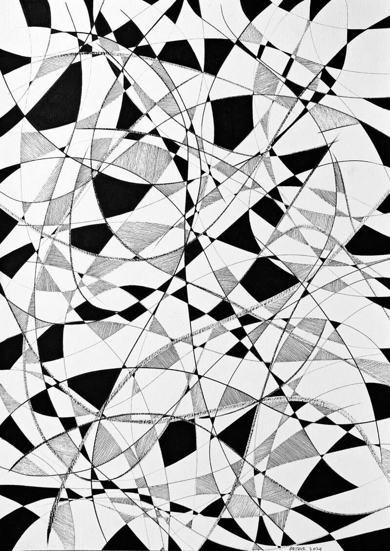 That's the way it goes. Pentekening 30x42cm. Lana Dessin 220 papier 2024