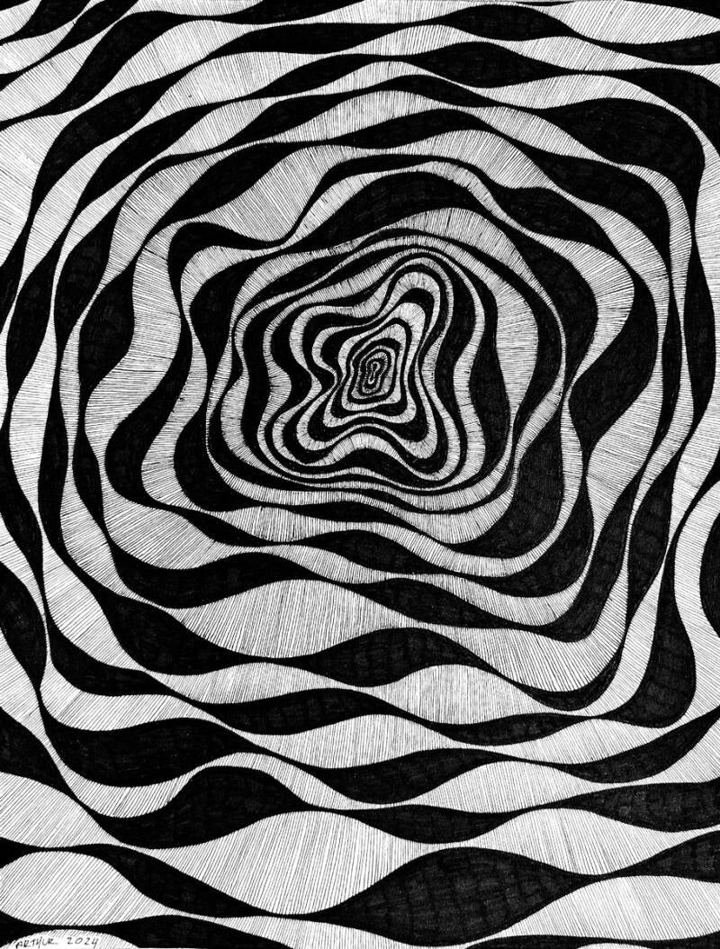 Pentekening 20,5x27,5cm. 2024 (zonder titel)