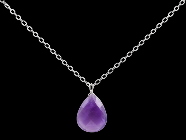 Collier Argent 925 Améthyste Goutte