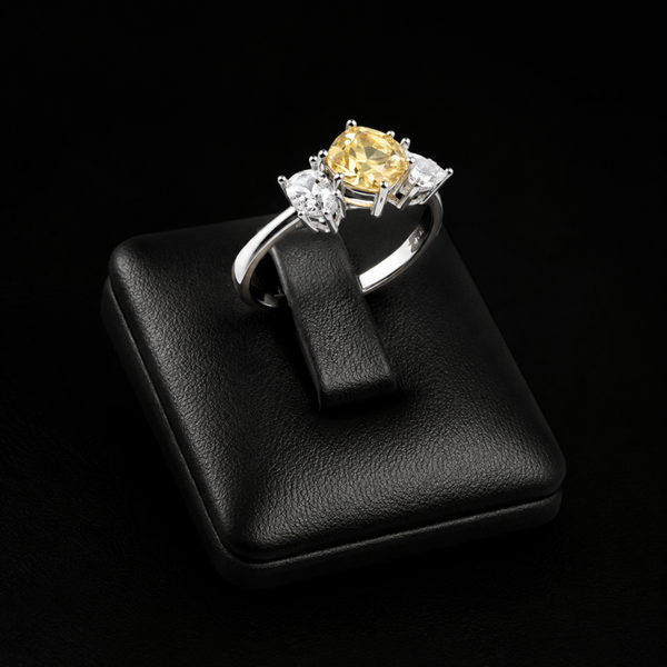 Bague Argent 925 'Flocon d'Argent' - Citrine