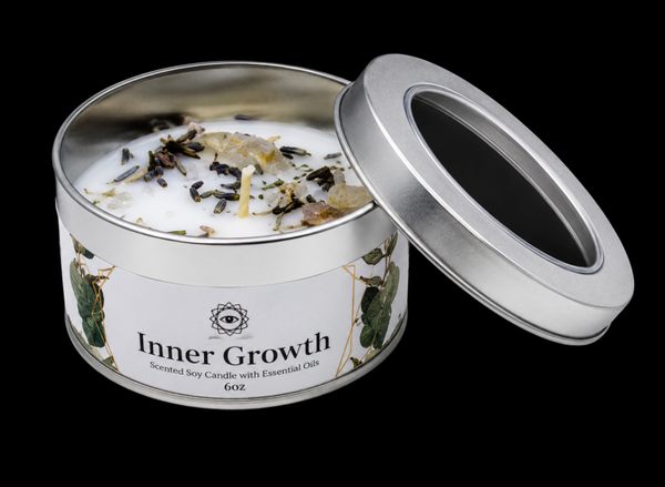 Bougie Green Tree 'Croissance intérieure' Pierre de Lune + Menthe 70g