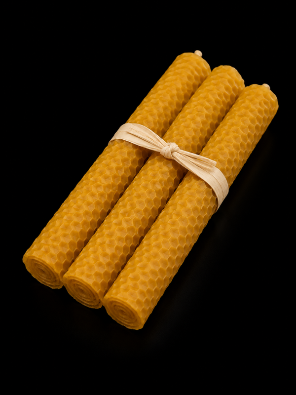 Bougie Cire d'Abeille 20cm - 6pcs