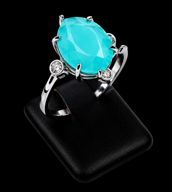 Bague Argent 925 Amazonite Ovale Impérial