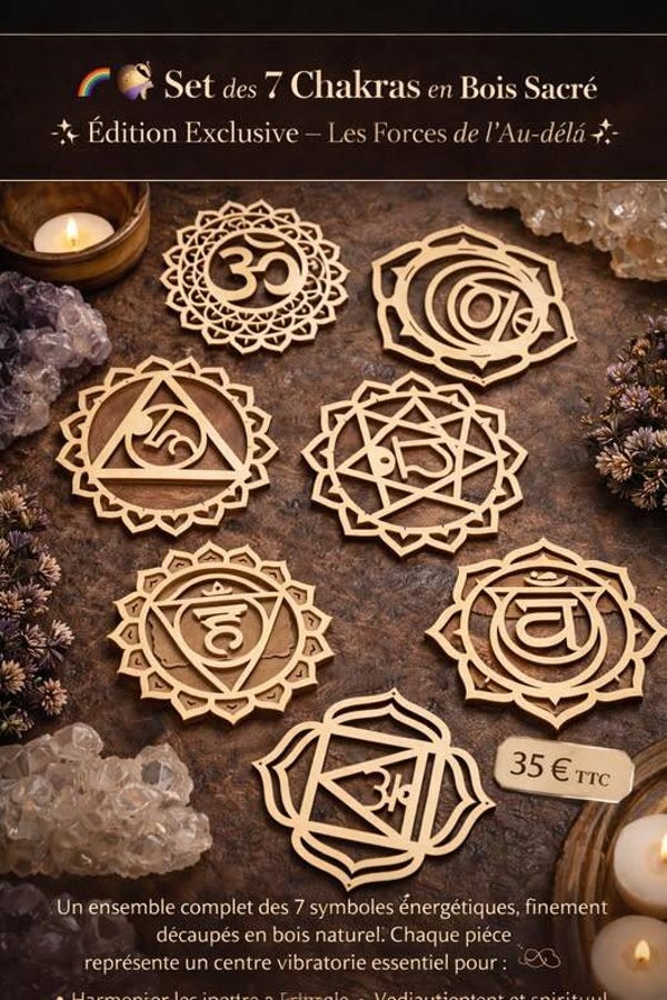 Set des 7 Chakras en Bois Sacré